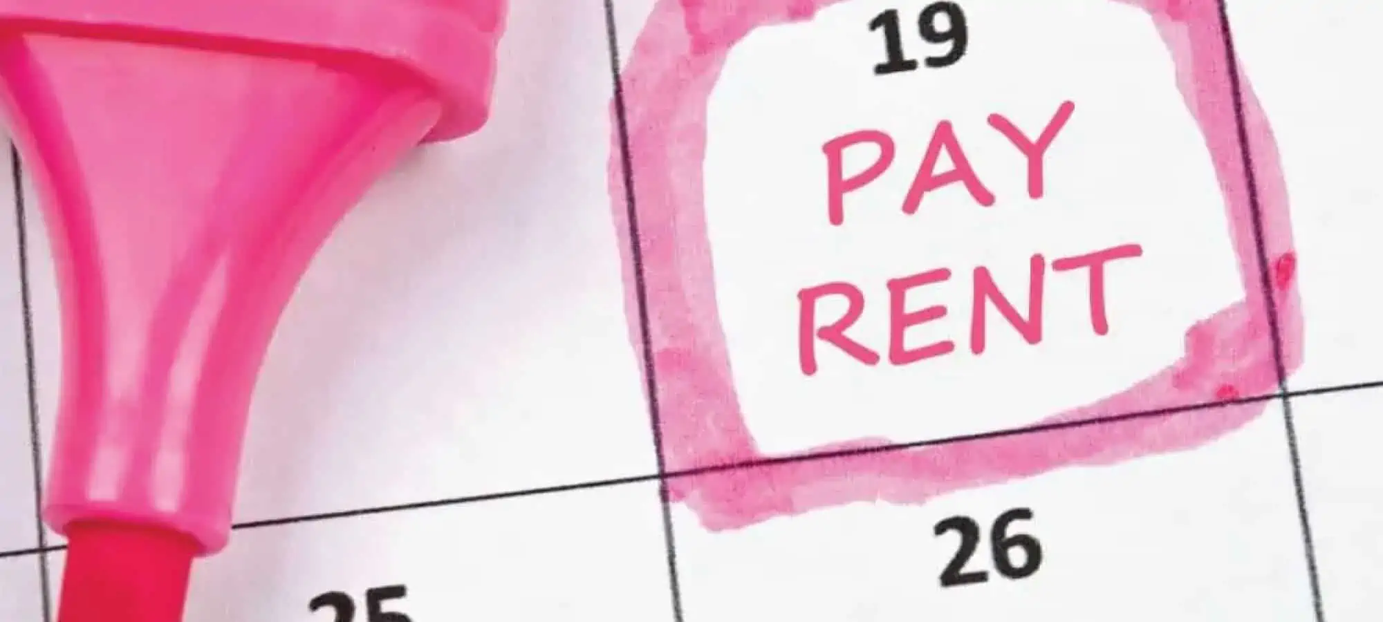 Marker and calendar to pay rent
