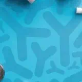 Medication on a blue microbe background