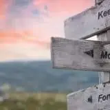 sign that says keep moving forward outside