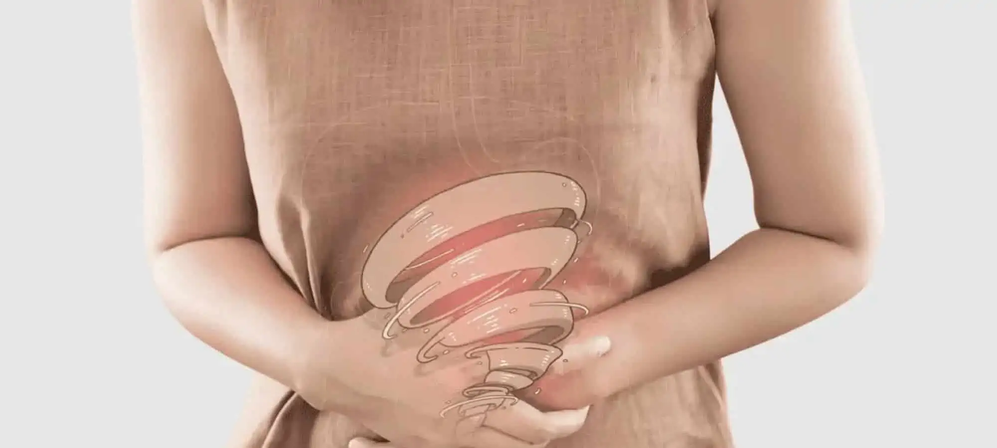 Tornado over someones stomach, holding stomach