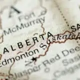 Map of Alberta close up