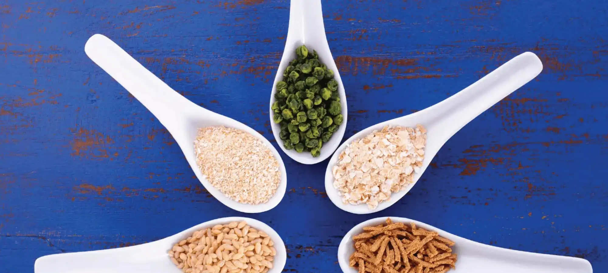 Spoons full of different prebiotics