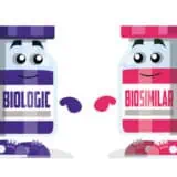 Two cartoon medicine bottles on white background
