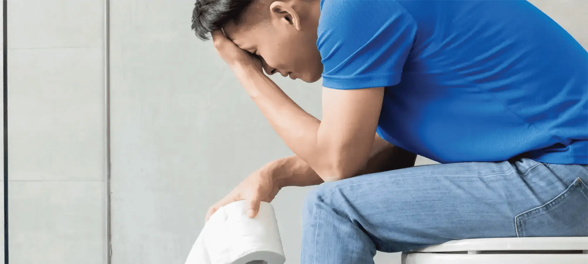 man with ibs on toilet