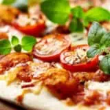 Close up of a pizza