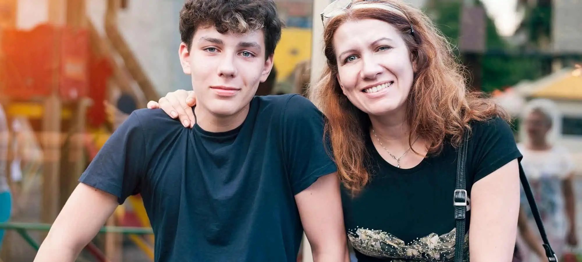Teenager with his mother