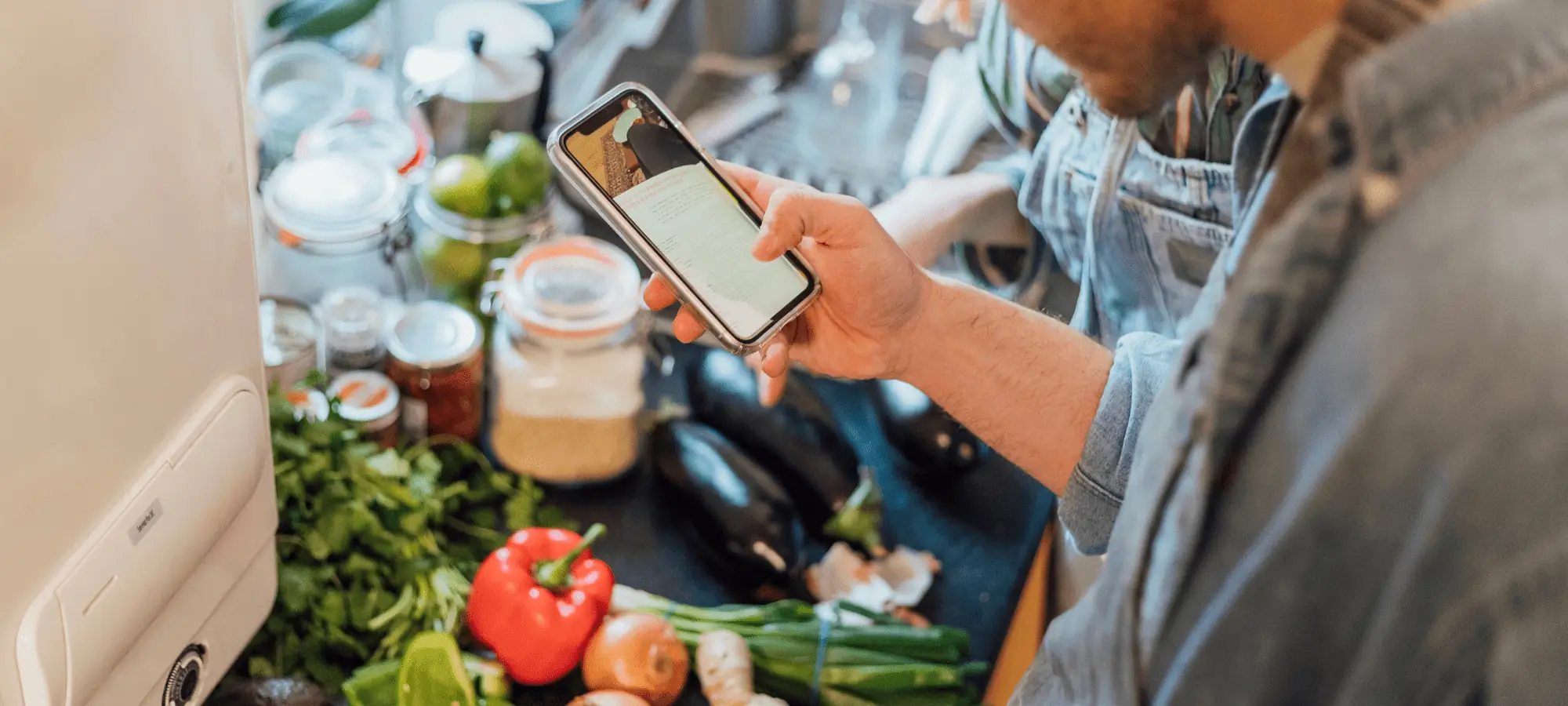 man looking at recipe for IBS foods to make