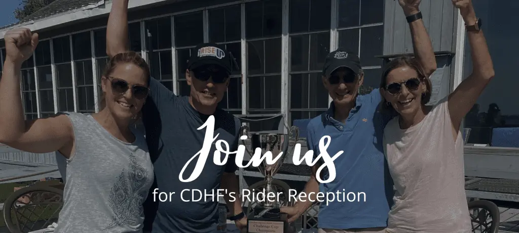 bannière de réception des cavaliers de la cdhf