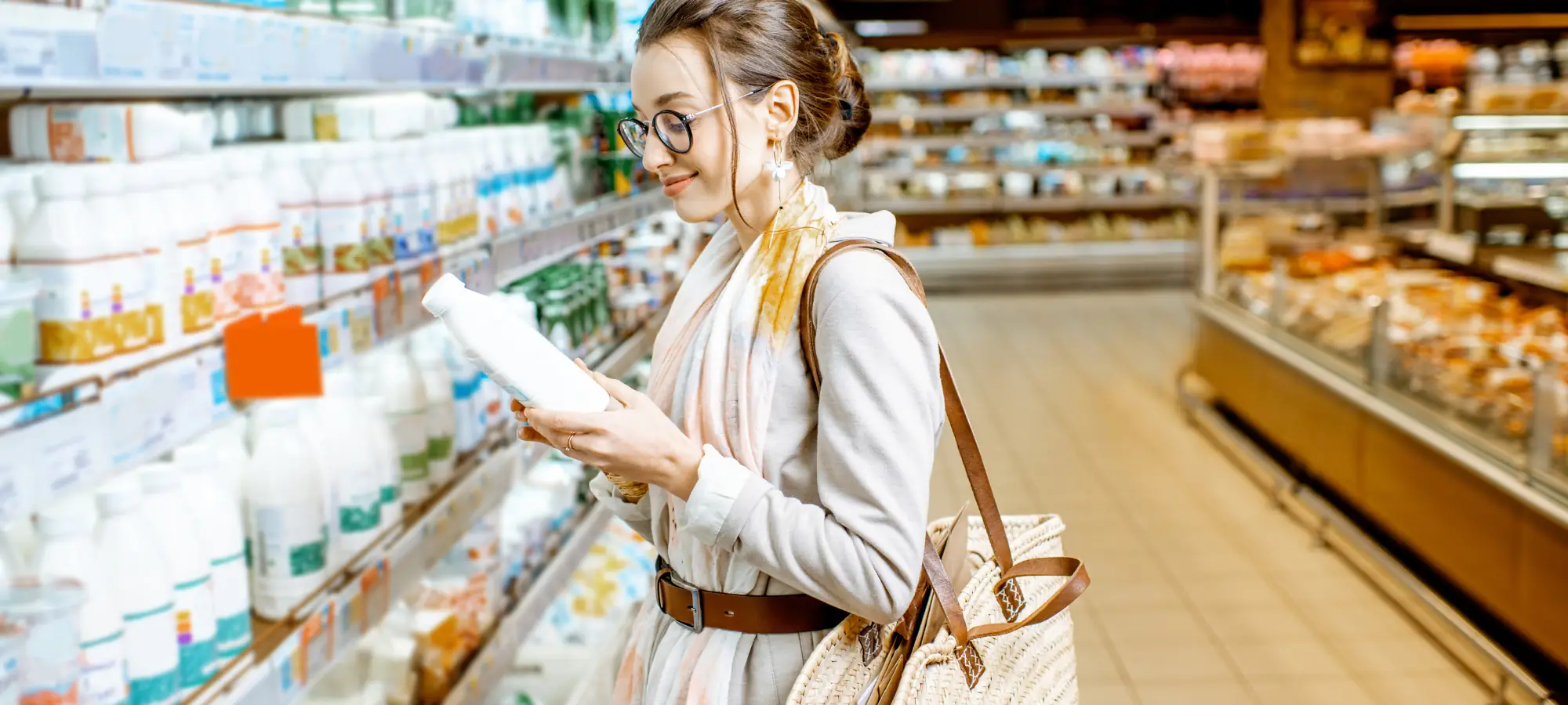 Lactose labels in grocery store