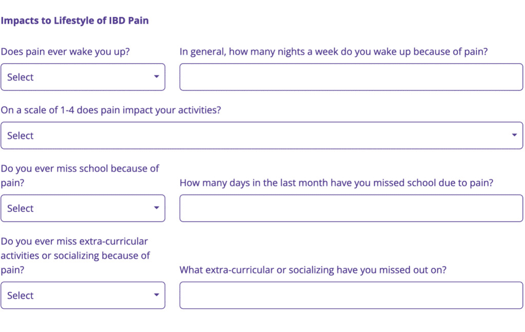 myibd journal pain experience